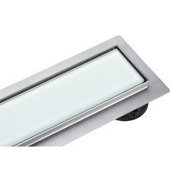 G-Drain Next Odpływ liniowy 60 cm ze szklanym panelem Milky