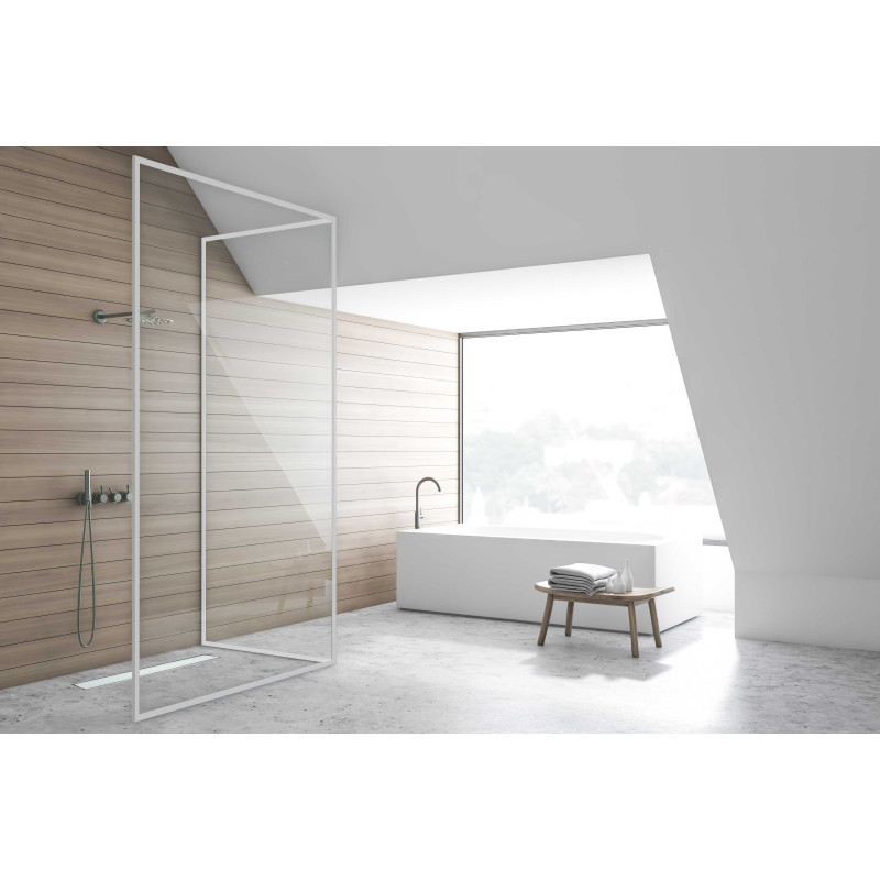 G-Drain Next Odpływ liniowy 70 cm ze szklanym panelem Milky