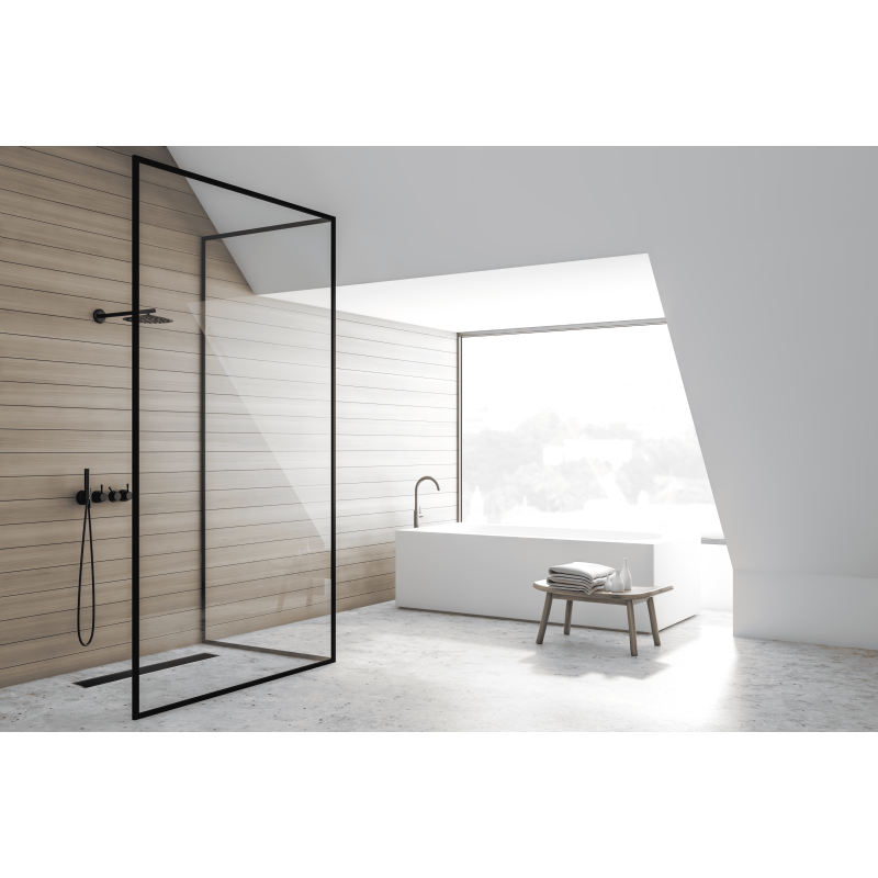 G-Drain Next Odpływ liniowy 80 cm ze szklanym panelem Double Dark