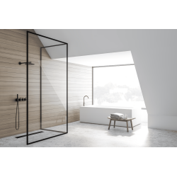 G-Drain Next Odpływ liniowy 90 cm ze szklanym panelem Double Dark