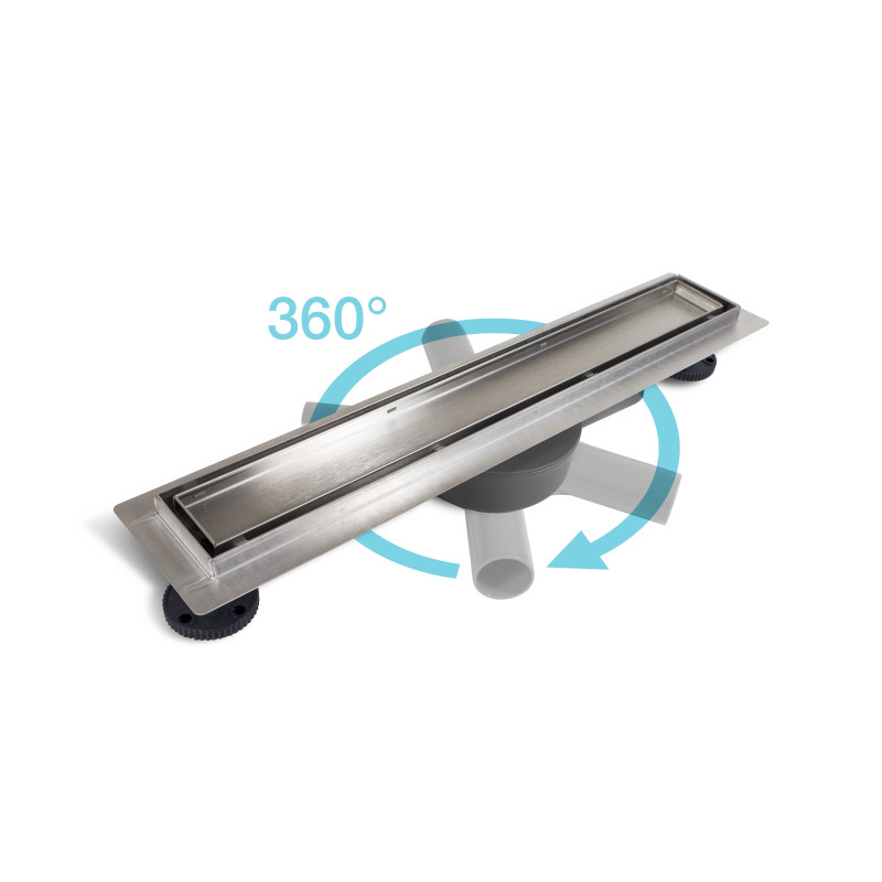 360 Drain 2w1 Odpływ liniowy 50 cm z obrotowym syfonem dwustronny chrom