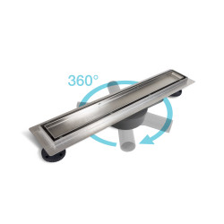 360 Drain 2w1 Odpływ liniowy 70 cm z obrotowym syfonem dwustronny chrom