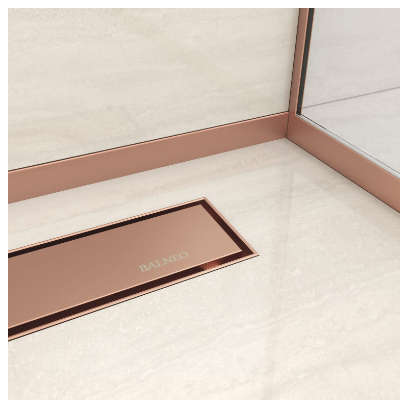 Listwa spadkowa podłogowa czołowa 130 cm miedziana