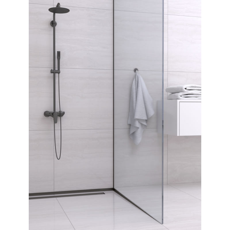 Listwa spadkowa podłogowa czołowa 130 cm czarna