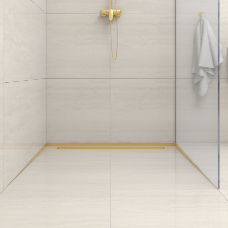 Listwa spadkowa podłogowa czołowa 130 cm złota