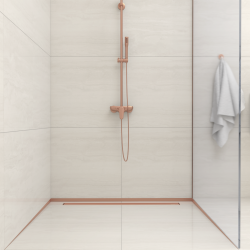 Listwa spadkowa podłogowa czołowa 130 cm miedziana