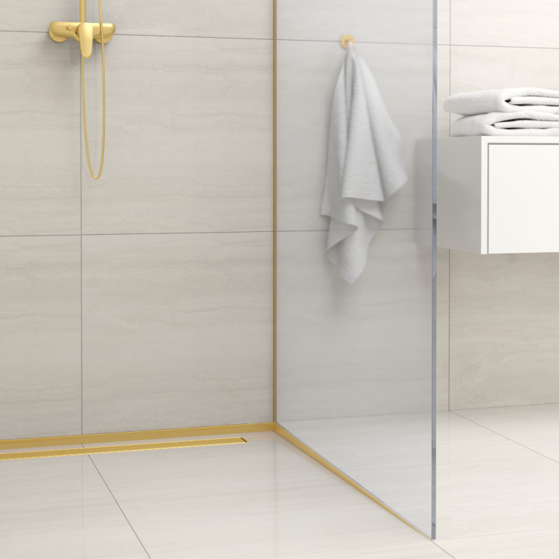 Listwa spadkowa podłogowa czołowa 130 cm złota