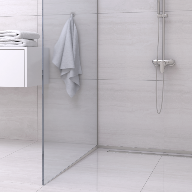 Listwa spadkowa podłogowa lewa 120 cm inox