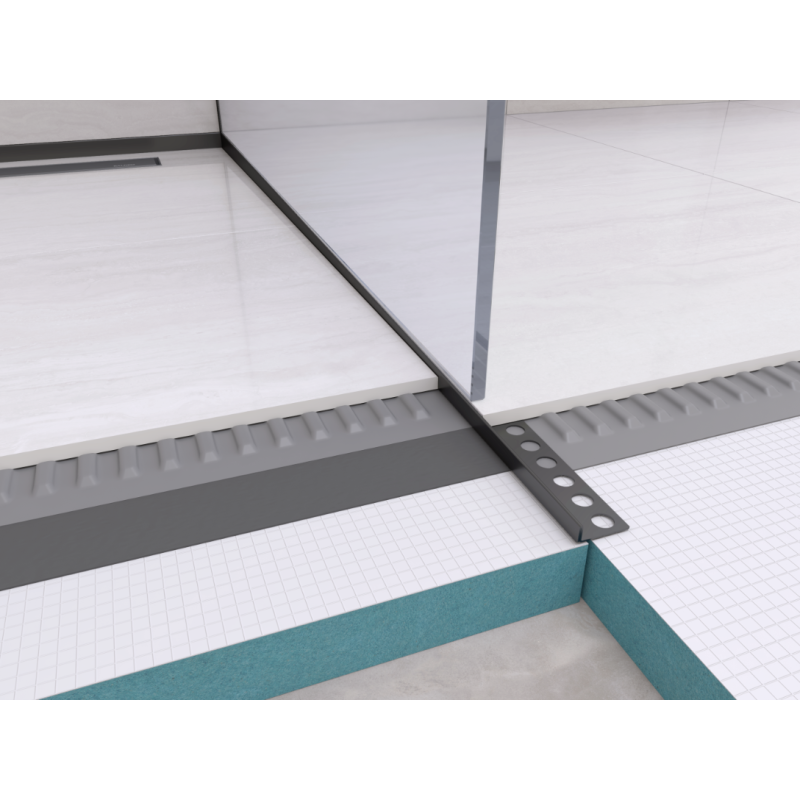 Listwa spadkowa podłogowa prawa 120 cm czarna