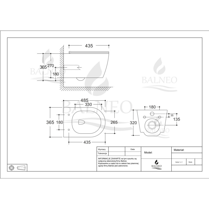 Miska podwieszana LUXA WC biała