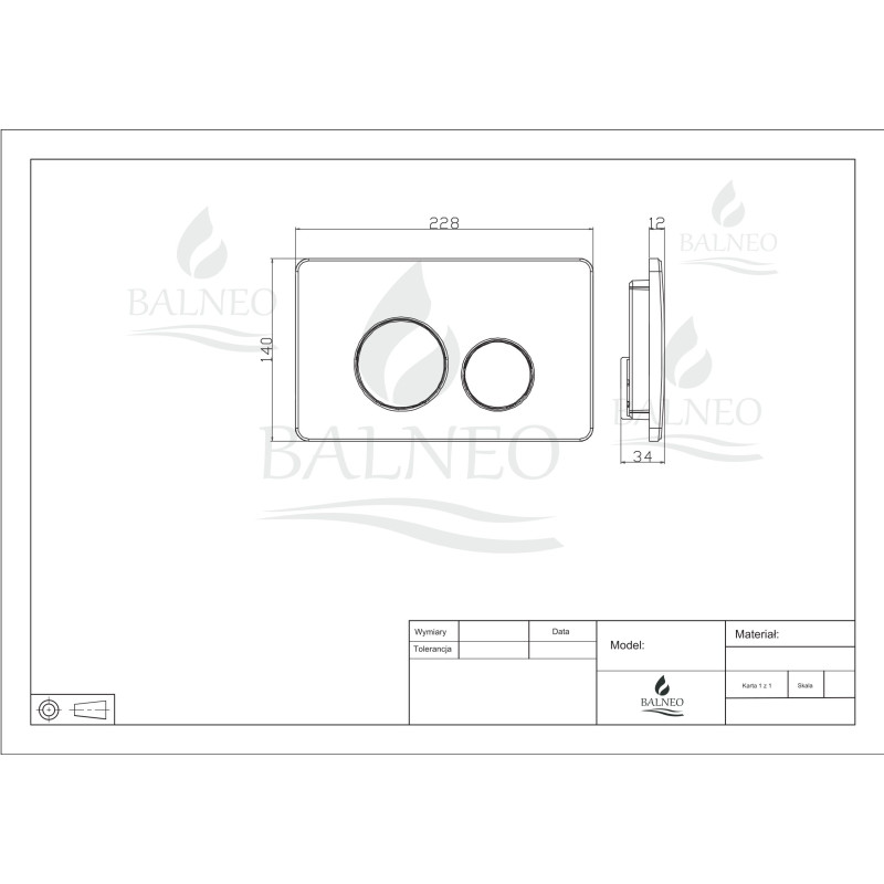 Przycisk spłukujący do WC OXO czarny