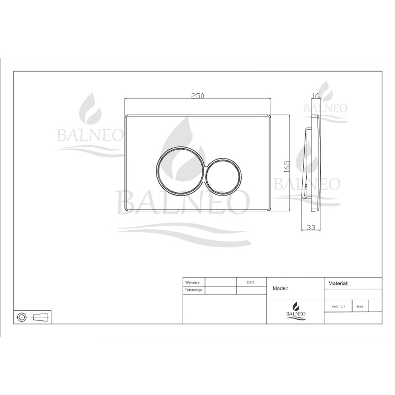 Przycisk spłukujący do WC EXO chrom