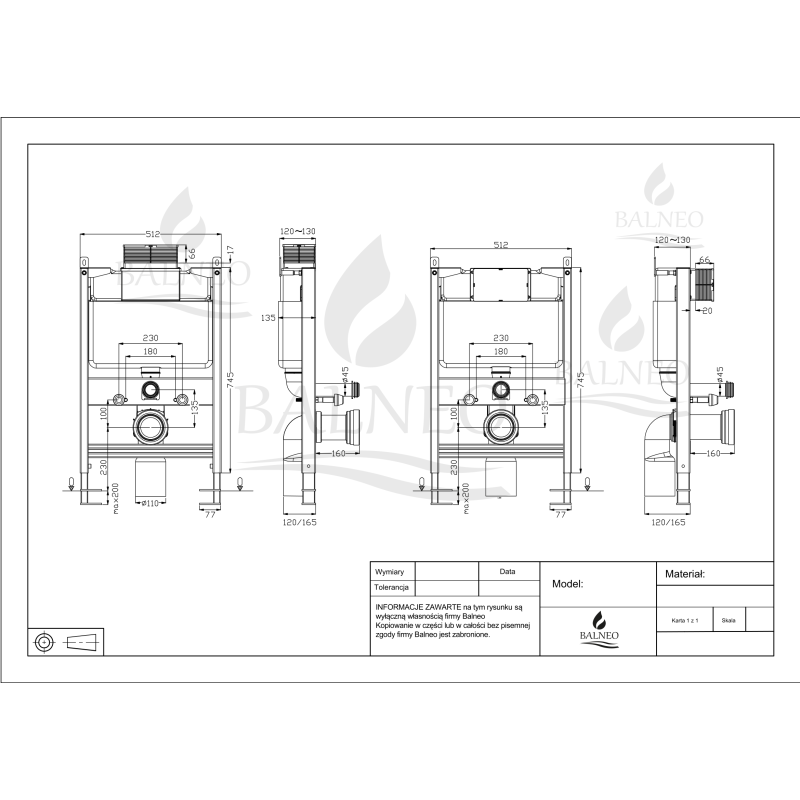 Stelaż podtynkowy WC niski Fix-Frame Low