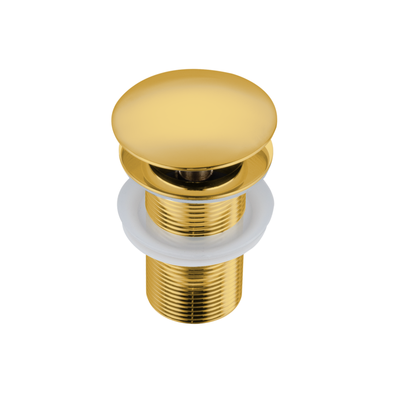 Korek umywalkowy mosiężny Klik Klak A bez przelewu Złoty