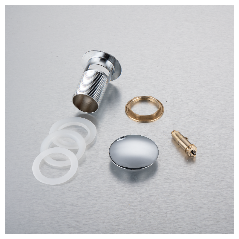 Korek umywalkowy mosiężny Klik Klak A z przelewem Chrom