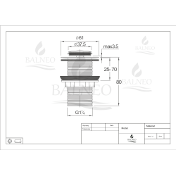Korek umywalkowy mosiężny Klik Klak B bez przelewu Czarny