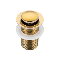 Korek umywalkowy mosiężny Klik Klak B bez przelewu Złoty