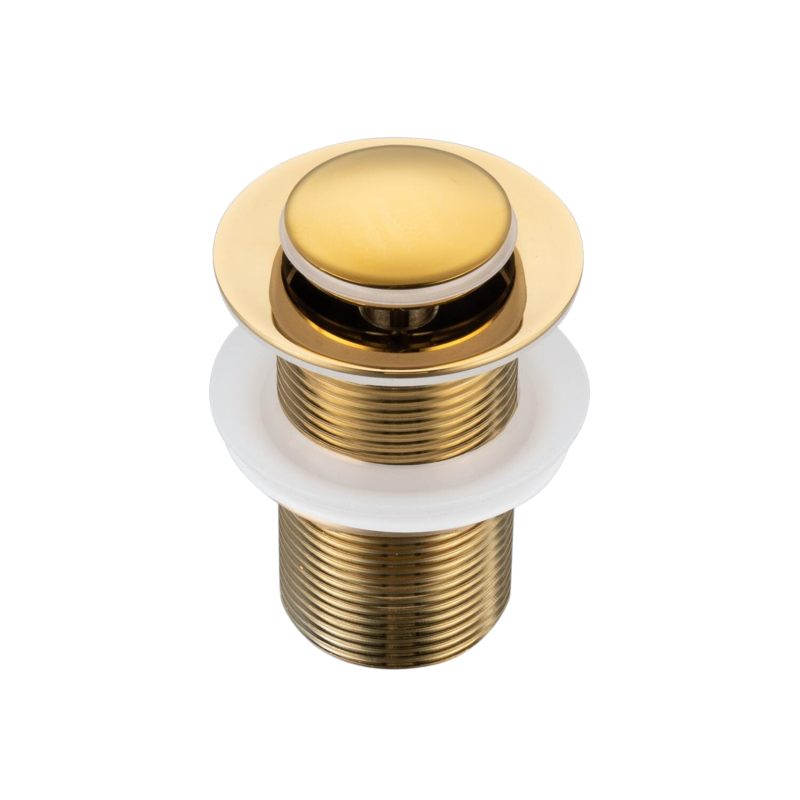 Korek umywalkowy mosiężny Klik Klak B bez przelewu Złoty