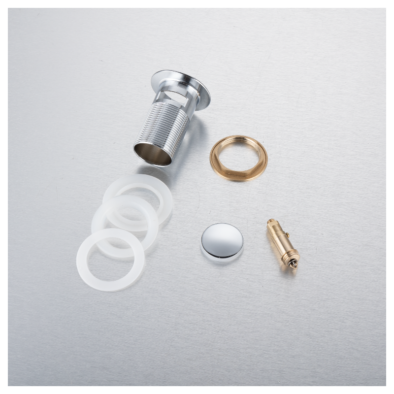 Korek umywalkowy mosiężny Klik Klak B z przelewem Chrom