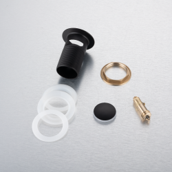 Korek umywalkowy mosiężny Klik Klak B z przelewem Czarny