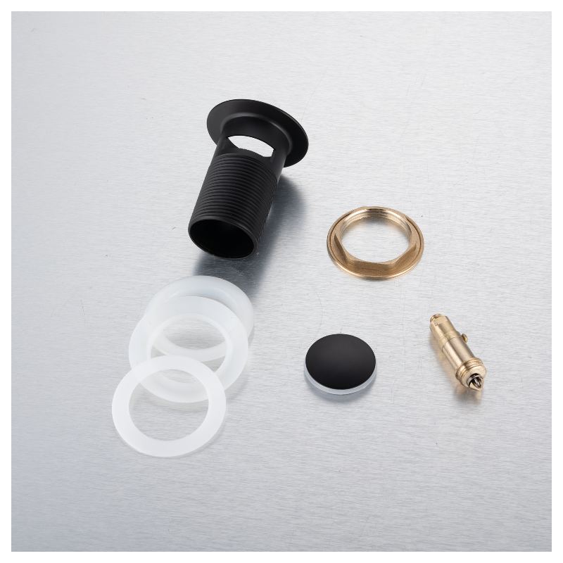 Korek umywalkowy mosiężny Klik Klak B z przelewem Czarny