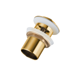 Korek umywalkowy mosiężny Klik Klak B z przelewem Złoty