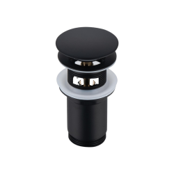 Korek umywalkowy mosiężny Klik Klak C z przelewem Czarny