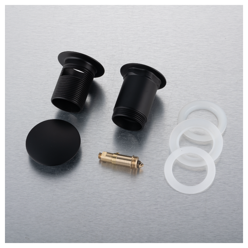 Korek umywalkowy mosiężny Klik Klak C z przelewem Czarny