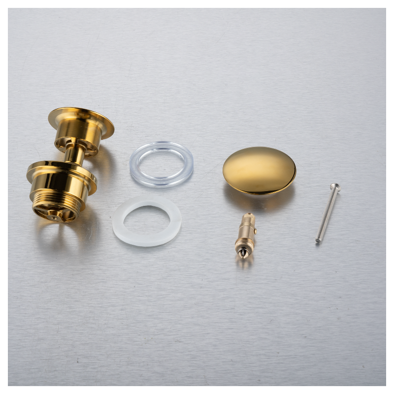 Korek umywalkowy mosiężny Klik Klak D uniwersalny Złoty