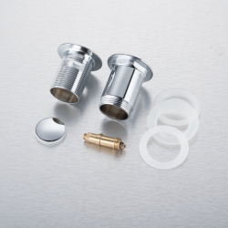 Korek umywalkowy mosiężny Klik Klak E z przelewem Chrom