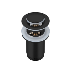 Korek umywalkowy mosiężny Klik Klak E z przelewem Czarny