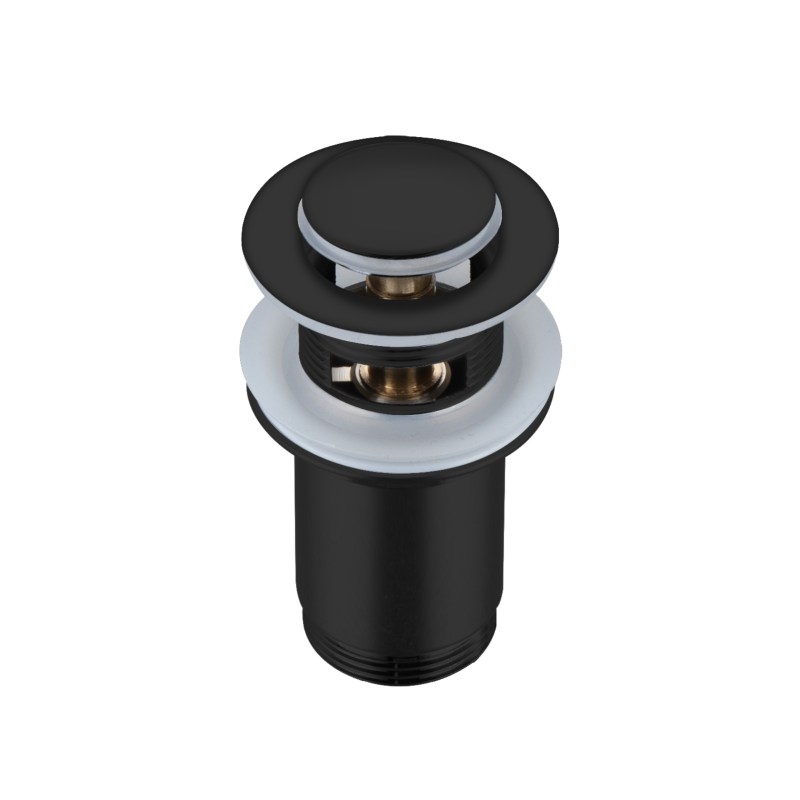 Korek umywalkowy mosiężny Klik Klak E z przelewem Czarny