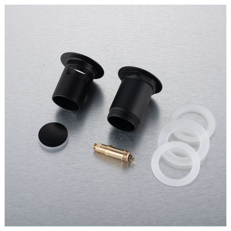 Korek umywalkowy mosiężny Klik Klak E z przelewem Czarny