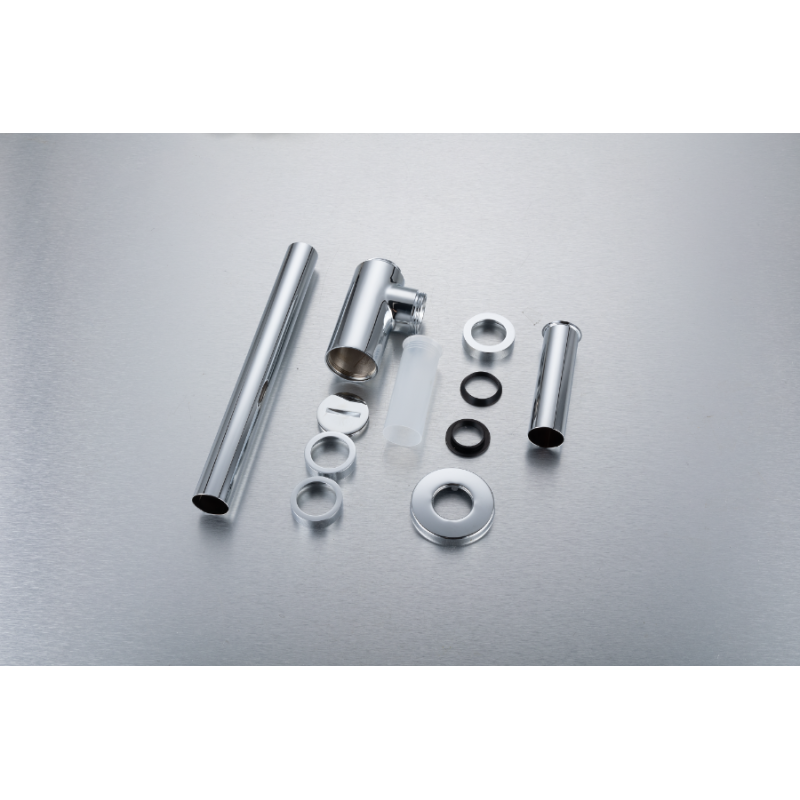 Syfon umywalkowy mosiężny okrągły Chrom