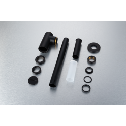 Syfon umywalkowy mosiężny okrągły Czarny