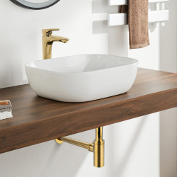 Syfon umywalkowy mosiężny okrągły Złoty