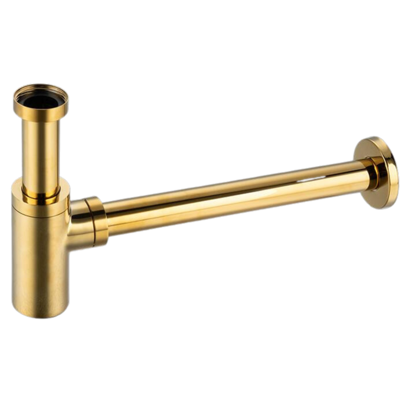 Syfon umywalkowy mosiężny okrągły Złoty