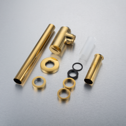 Syfon umywalkowy mosiężny okrągły Złoty