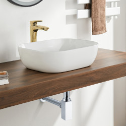 Syfon umywalkowy mosiężny kwadratowy Chrom