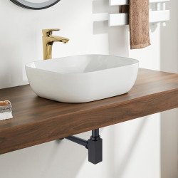 Syfon umywalkowy mosiężny kwadratowy Czarny