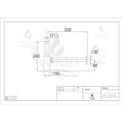 Syfon umywalkowy mosiężny kwadratowy Czarny