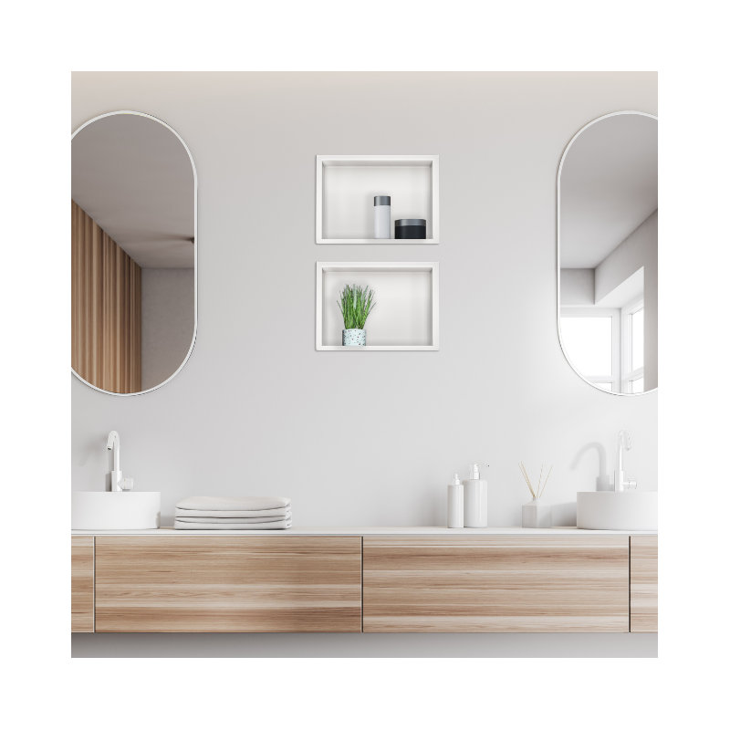 WALL-BOX ONE White Półka wnękowa ze stali nierdzewnej biała 30x20x10 cm