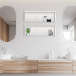 WALL-BOX ONE White Półka wnękowa ze stali nierdzewnej biała 60x20x10 cm