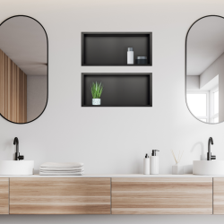 WALL-BOX ONE Black Półka wnękowa ze stali nierdzewnej czarna 45x20x10 cm