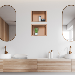 WALL-BOX ONE Copper Półka wnękowa ze stali nierdzewnej miedziana 30x20x10 cm