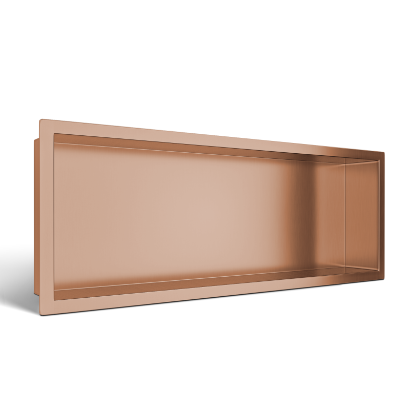 WALL-BOX ONE Copper Półka wnękowa ze stali nierdzewnej miedziana 60x20x10 cm