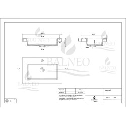 Umywalka nablatowa RICA 60 x 40 biała z konglomeratu