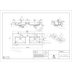 Umywalka nablatowa MAXI 120 x 46 biała z konglomeratu