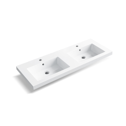 Umywalka nablatowa MILA 120 x 46 biała z konglomeratu