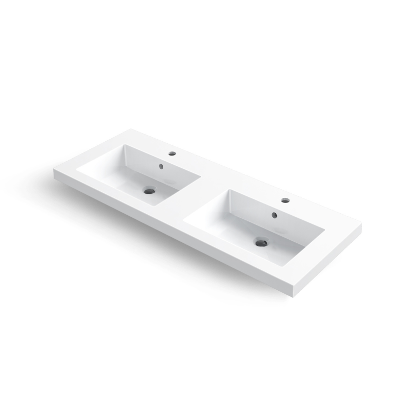 Umywalka nablatowa MILA 120 x 46 biała z konglomeratu